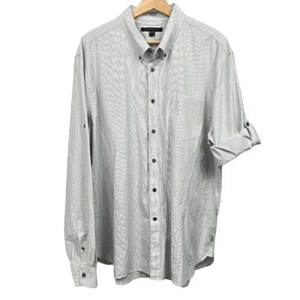 John Varvatos Light Gray Pinstripe Button-Down Shirt